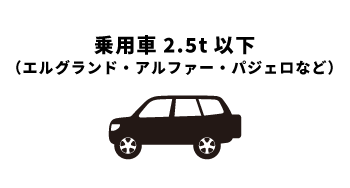 乗用車2.5t （エルグランド・アルファー・パジェロなど）